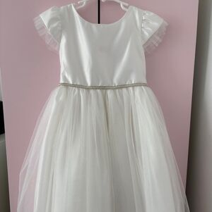 Elegant White Kids Formal Dress